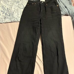 Abercrombie 90s High Rise Curve Love Black Pants